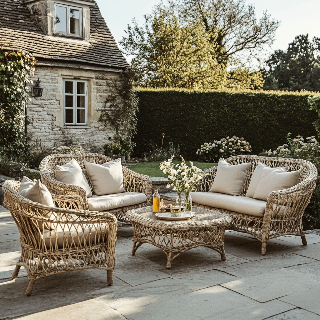 kubu rattan set in patio